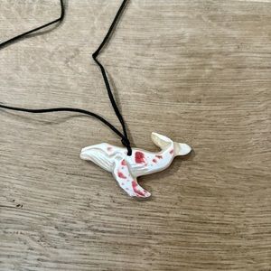 Hawaiian whale hand carved necklace